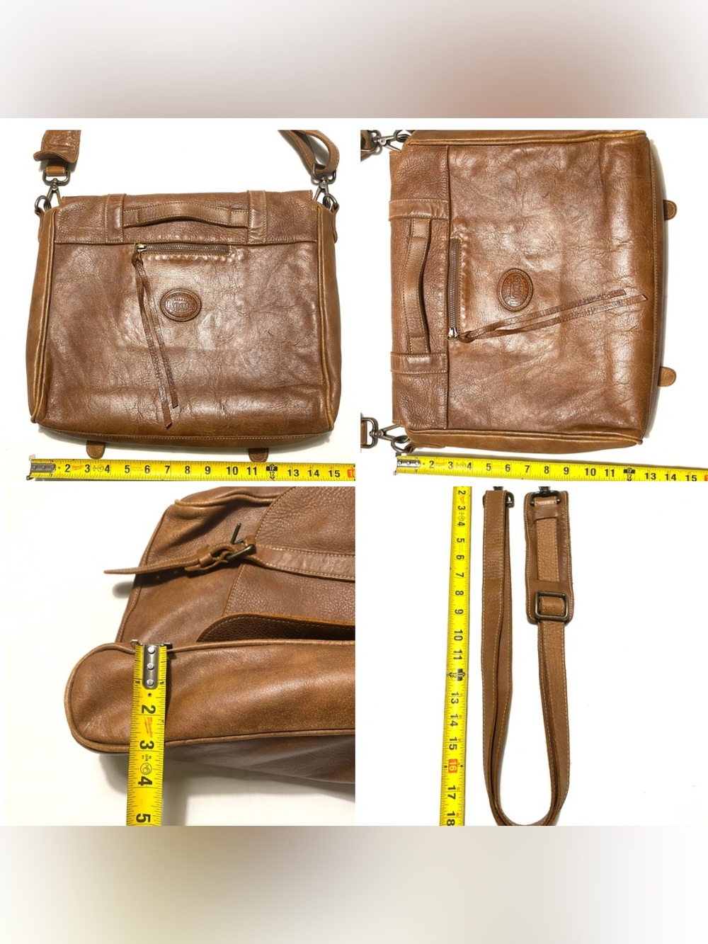 Roots Modern Satchel Tribe Leather Laptop Messenger Bag Made in Canada Unisex - Picture 14 of 16